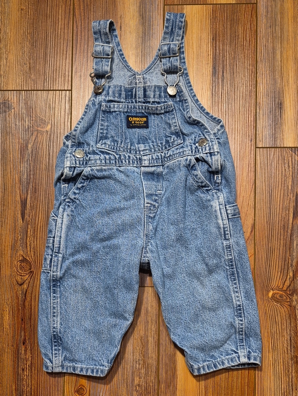 Vintage Y2K OshKosh B'gosh Vestbak Carpenter Blue Denim Overalls - Sz. 12 Mo.